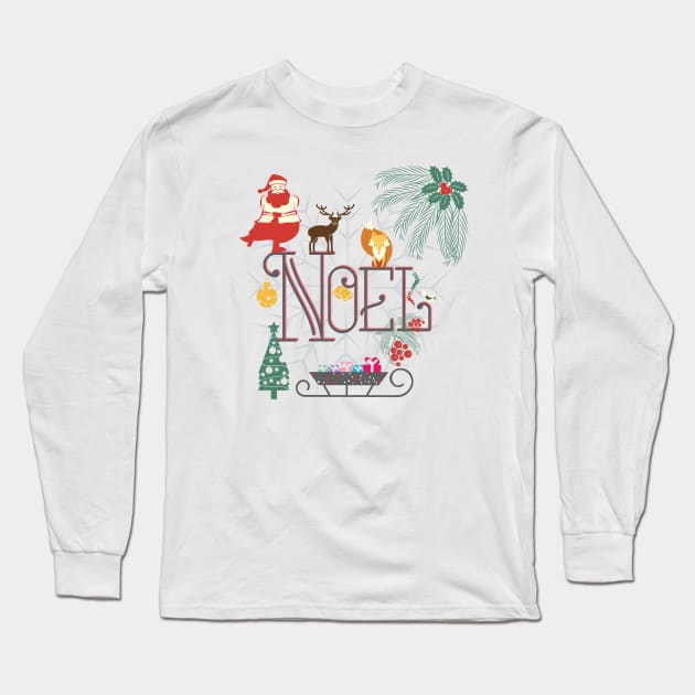 Christmas Noel Long Sleeve T-Shirt by famenxt